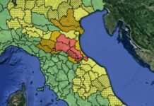 Allerta rossa Emilia Romagna (fonte Protezione Civile Nazionale)