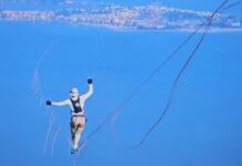 Jaan Roose attraversa lo stretto di messina